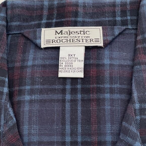 Majestic International Men’s Big & Tall Plaid Flannel Pajama Set Size 3XT NWT - Picture 5 of 5
